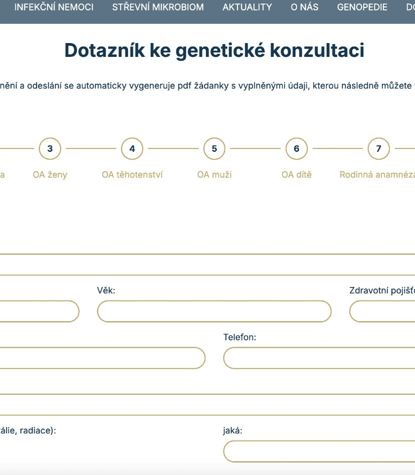 Dotazník ke genetické konzultaci je nyní online